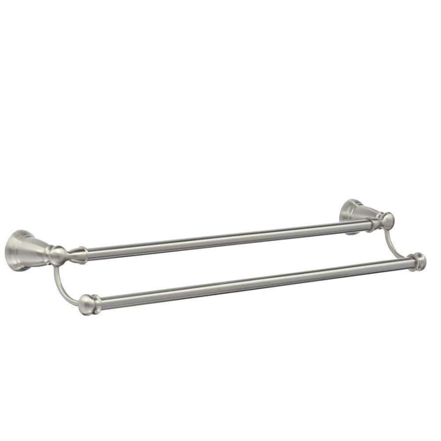 Bathroom Hardware * | Moen Banbury 24 In. Double Towel Bar In Spot Resist Brushed Nickel