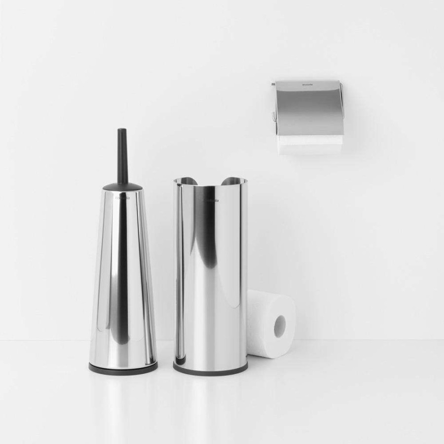 Bathroom Decor * | Brabantia Renew 11 In. Plastic Handle Toilet Brush And Holder, Toilet Roll Holder And Dispenser