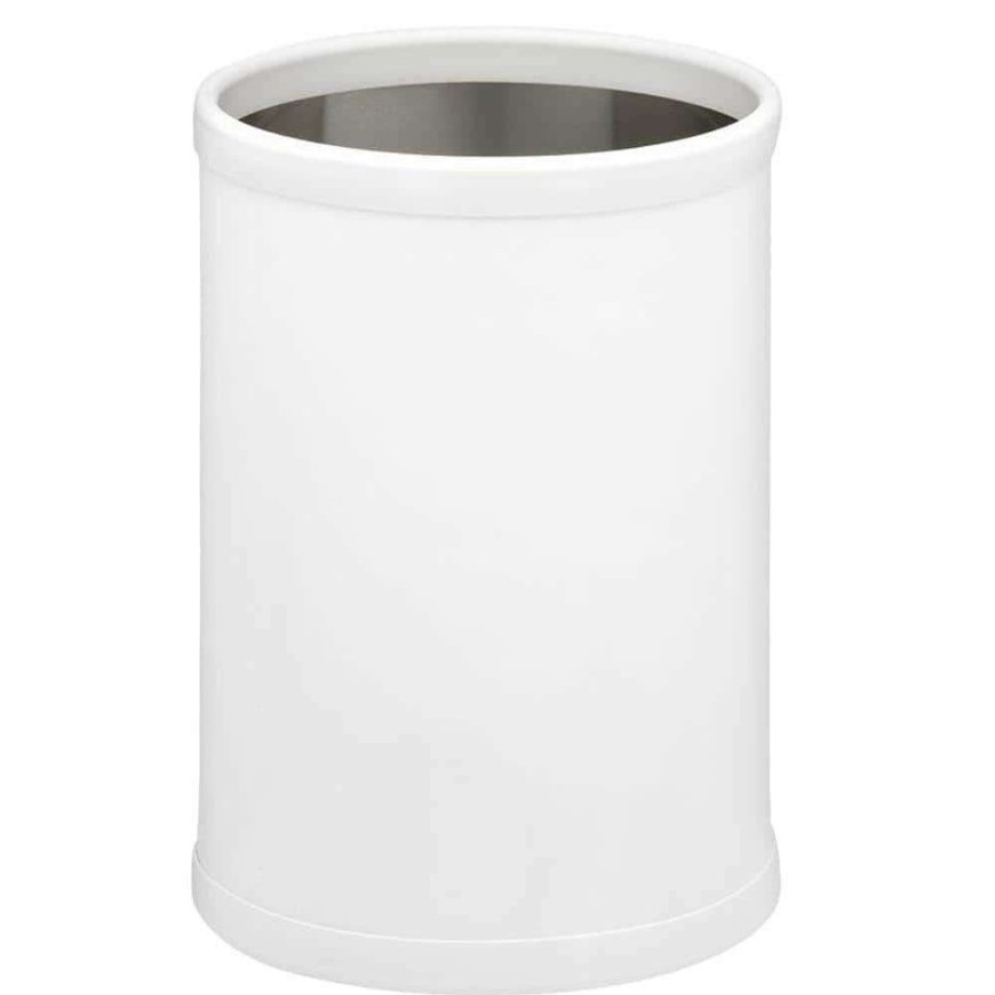 Bathroom Decor * | Kraftware Bartenders Choice Fun Colors White 8 Qt. Round Waste Basket