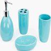 Bathroom Decor * | Unbranded 4-Piece Bath Accessory Set In Turquoise