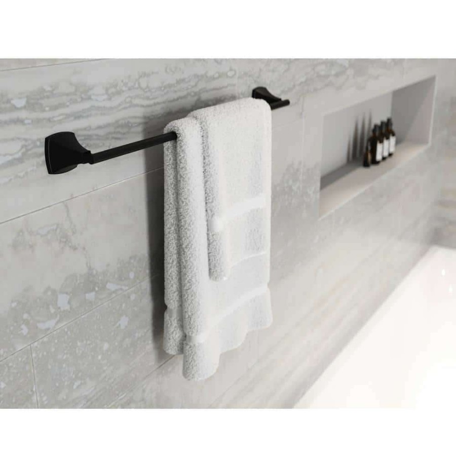 Bathroom Hardware * | Pfister Bellance 24 In. Wall-Mount Towel Bar In Matte Black