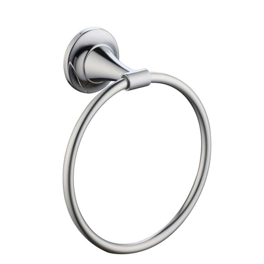 Bathroom Hardware * | Glacier Bay Constructor Towel Ring In Chrome