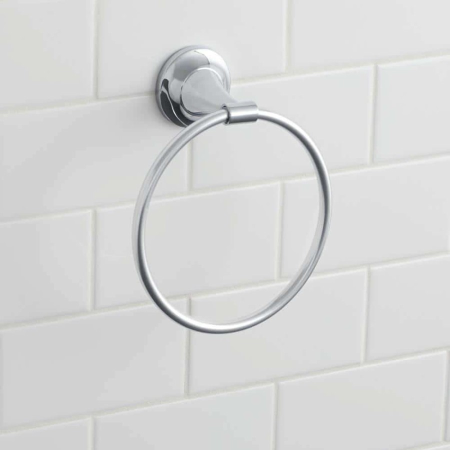 Bathroom Hardware * | Glacier Bay Constructor Towel Ring In Chrome