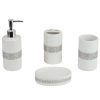 Bathroom Decor * | Home Basics Luxury With Stunning Sequin Accents 4-Piece Ceramic Bath Accessory Set In White