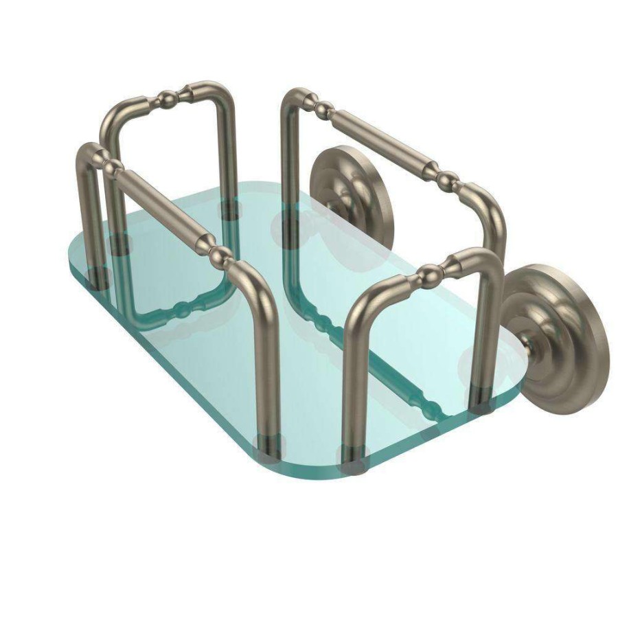 Bathroom Organizers * | Allied Brass Que New Wall Mounted Guest Towel Holder In Antique Pewter