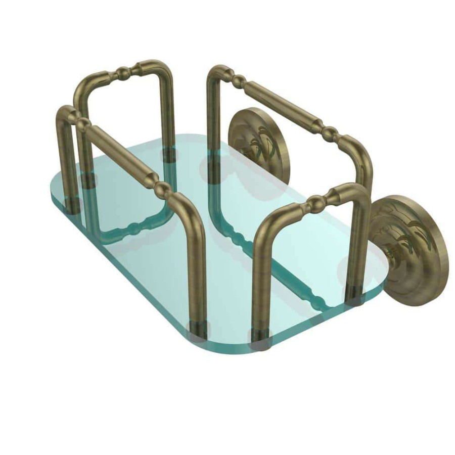 Bathroom Organizers * | Allied Brass Que New Wall Mounted Guest Towel Holder In Antique Brass