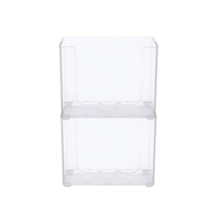 Bathroom Organizers * | Kenney Storage Made Simple Drawer Organizer Bin In Clear (2-Pack)