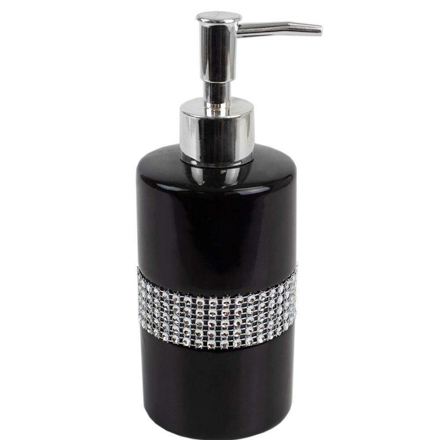 Bathroom Decor * | Unbranded 4-Piece Luxury Bath Accessory Set With Stunning Sequin Accents In Black