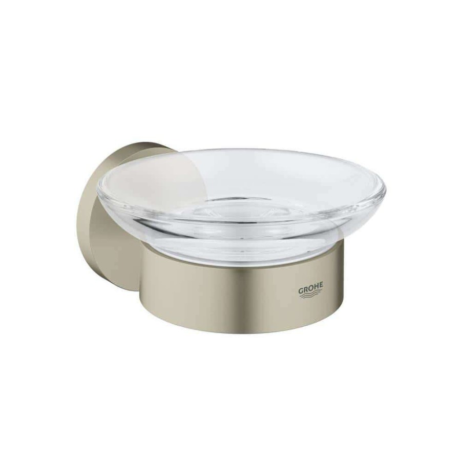 Bathroom Decor * | Grohe Essentials Wall-Mounted Soap Dish With Holder In Brushed Nickel Infinityfinish