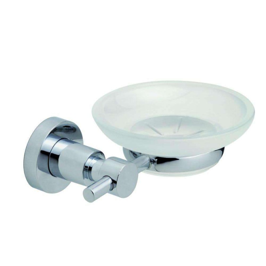 Bathroom Decor * | No Drilling Required Loxx Wall Mount Soap Dish Holder With Frosted Glass In Chrome