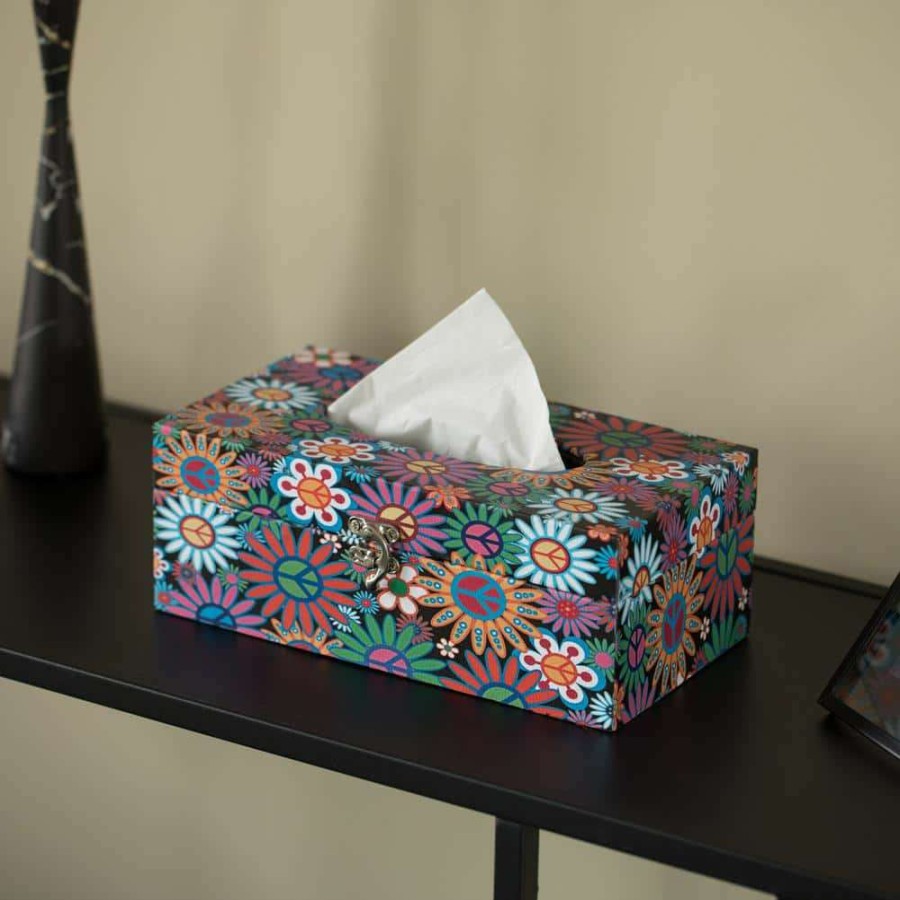 Bathroom Decor * | Vintiquewise Facial Rectangular Tissue Box Holder For Your Bathroom, Office Or Vanity With Decorative Floral Design