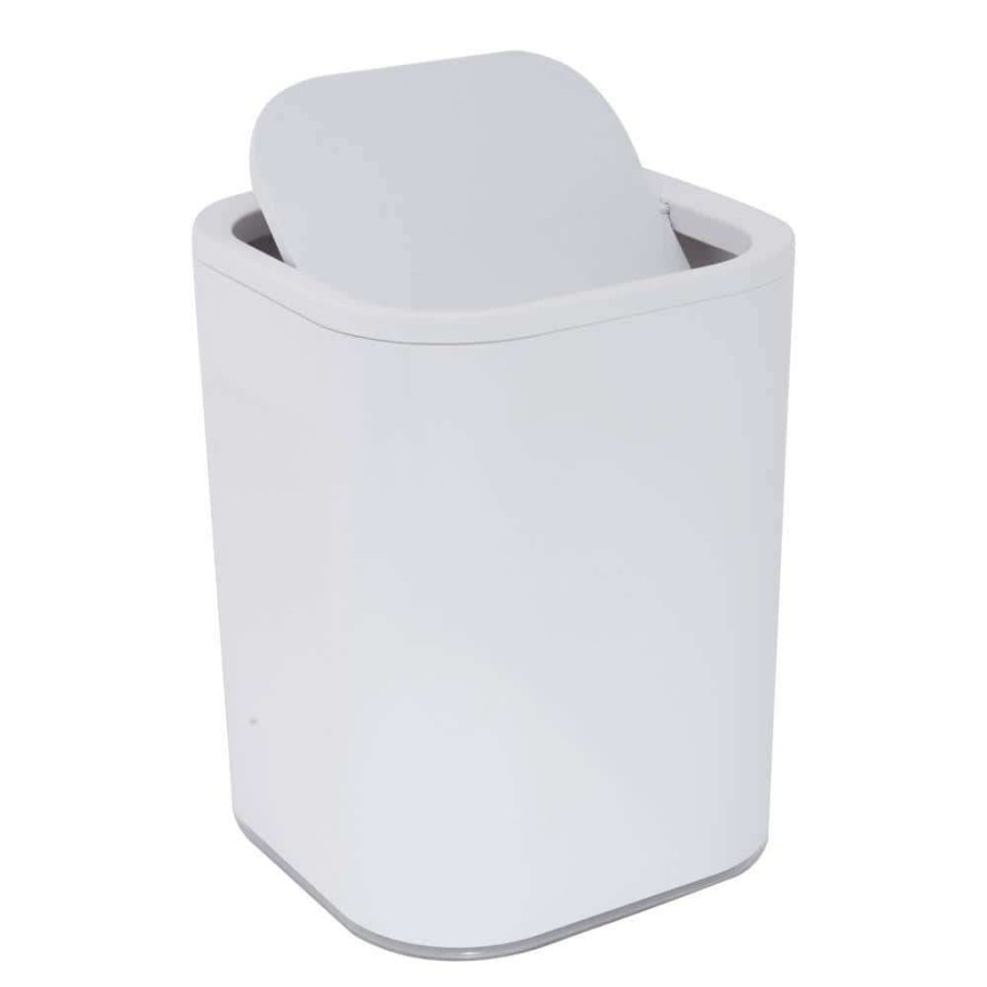 Bathroom Decor * | Bath Bliss 8L Acrylic Waste Bin In White