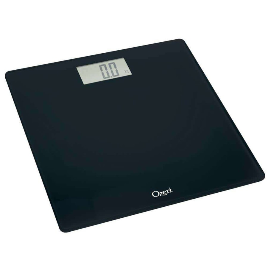 Bathroom Scales * | Ozeri Precision Digital Bath Scale In Tempered Glass With Step-On Activation In Black (400 Lbs. Edition)