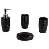 Bathroom Decor * | Home Basics Curves 4-Piece Bath Accessory Set In Black