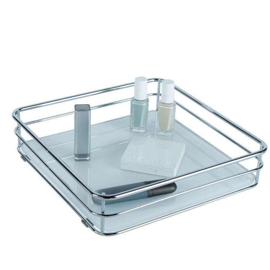 Bathroom Organizers * | Elle Decor Limoges Square Vanity Tray In Chrome