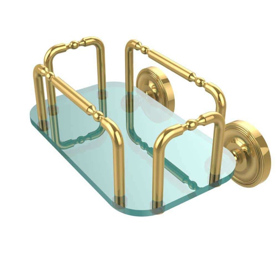 Bathroom Organizers * | Allied Brass Prestige Wall Mounted Guest Towel Holder In Polished Brass