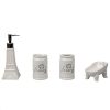 Bathroom Decor * | Home Basics 4-Piece Le Bain Paris Eiffel Tower Ceramic Bath Accessory Set In White