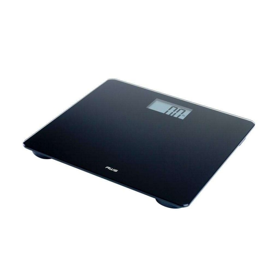 Bathroom Scales * | American Weigh Scales 330 Lb. Digital Glass Top Bathroom Scale In Black