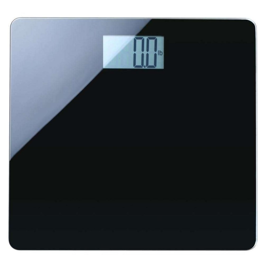 Bathroom Scales * | American Weigh Scales 330 Lb. Digital Glass Top Bathroom Scale In Black