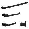 Bathroom Decor * | Aurora Decor Afa 4-Piece Bath Accessory Set With Towel Bar In Matte Black