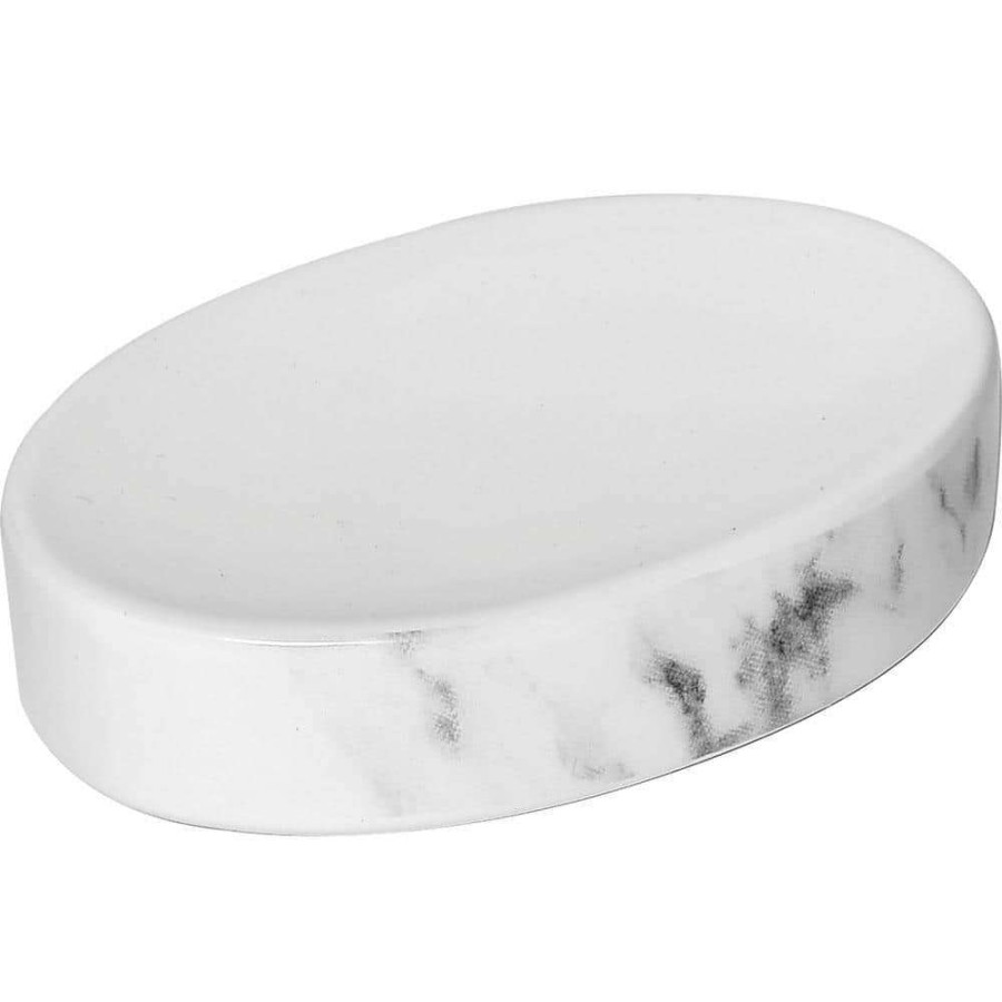 Bathroom Decor * | Unbranded Marble Collection Bath Soap Dish Cup Dolomite White