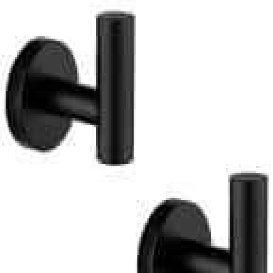 Bathroom Hardware * | Ruiling Round Bathroom Robe Hook And Towel Hook In Stainless Steel Matte Black (2-Pack)