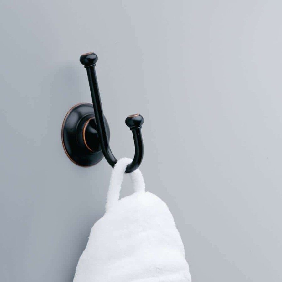 Bathroom Hardware * | Delta Porter Double Towel Hook In Oil Rubbed Bronze