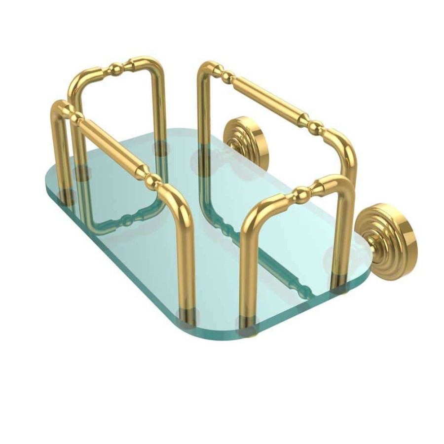 Bathroom Organizers * | Allied Brass Waverly Place Wall Mounted Guest Towel Holder In Unlacquered Brass