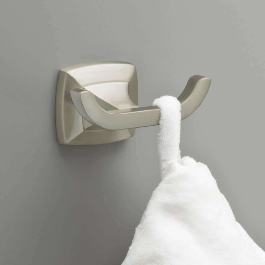 Bathroom Hardware * | Delta Portwood Towel Hook In Spotshield Brushed Nickel