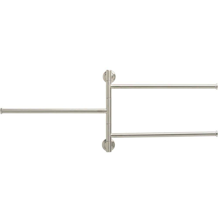 Bathroom Hardware * | Delta Extensions 18 In. Wall Mount Pivoting Extendable 3-Arm Towel Bar In Spotshield Brushed Nickel