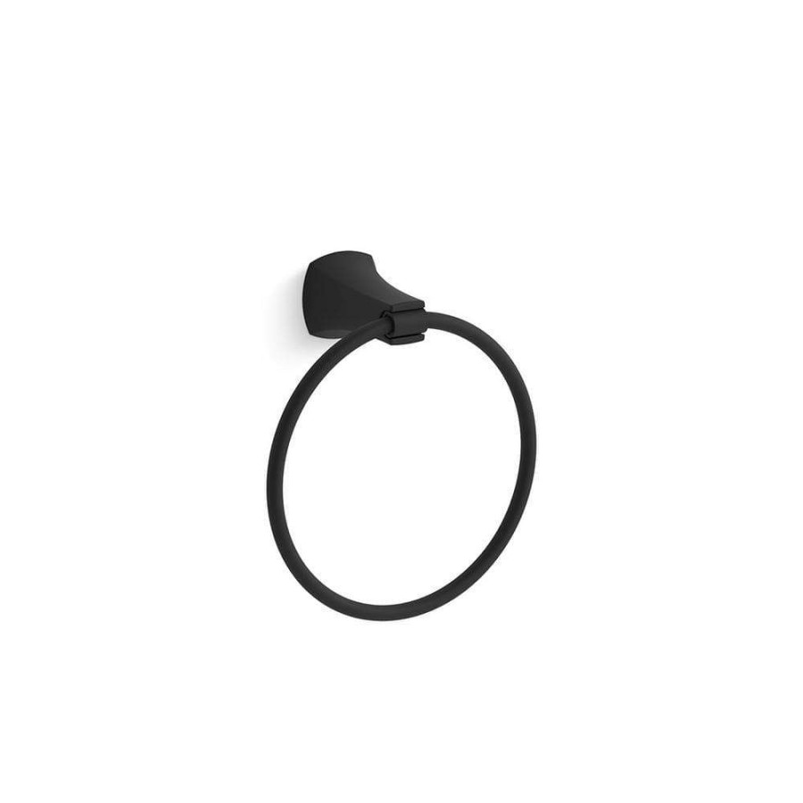 Bathroom Hardware * | Kohler Rubicon Towel Ring In Matte Black