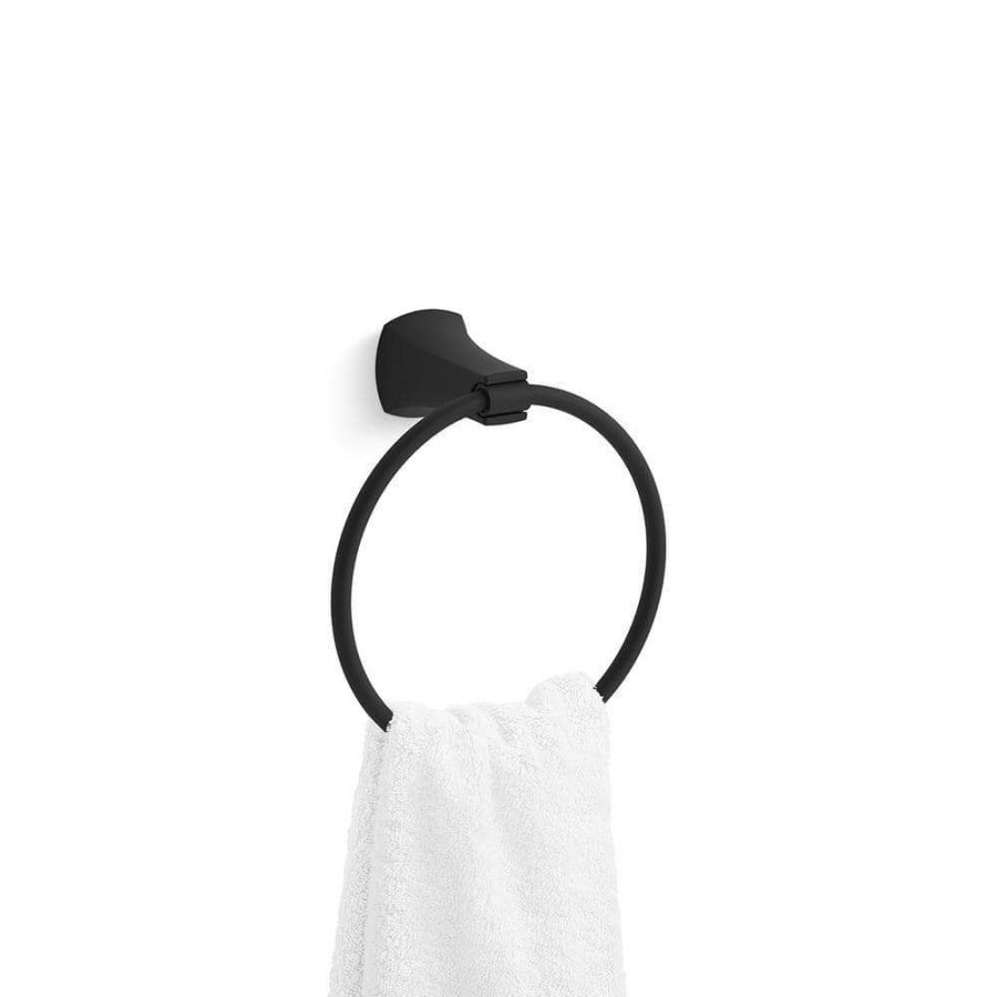 Bathroom Hardware * | Kohler Rubicon Towel Ring In Matte Black