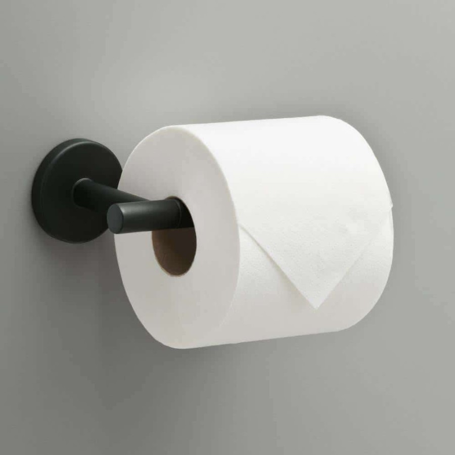 Bathroom Hardware * | Delta Lyndall Single Post Toilet Paper Holder In Matte Black