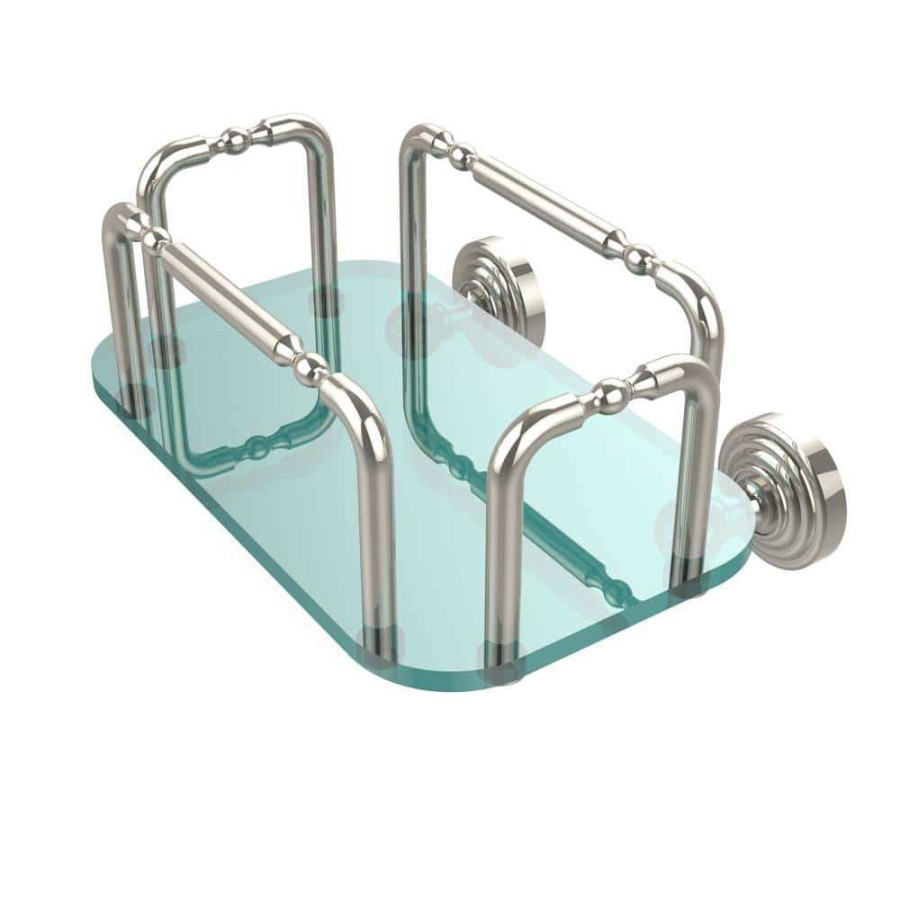 Bathroom Organizers * | Allied Brass Waverly Place Wall Mounted Guest Towel Holder In Polished Nickel