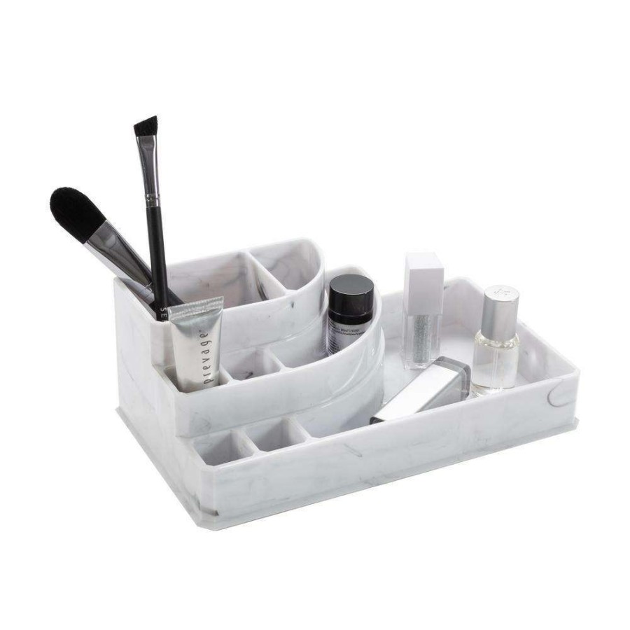 Bathroom Organizers * | Simplify 8-Section Cosmetic And Jewelry Holder In Marble