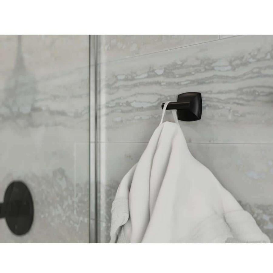 Bathroom Hardware * | Pfister Bellance Double Robe Hook In Matte Black