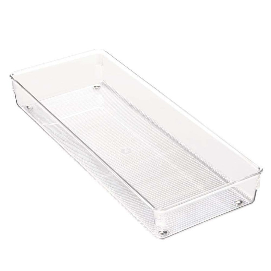 Bathroom Organizers * | Idesign 6 In. X 15 In. X 2 In. Linus Drawer Organizer In Clear