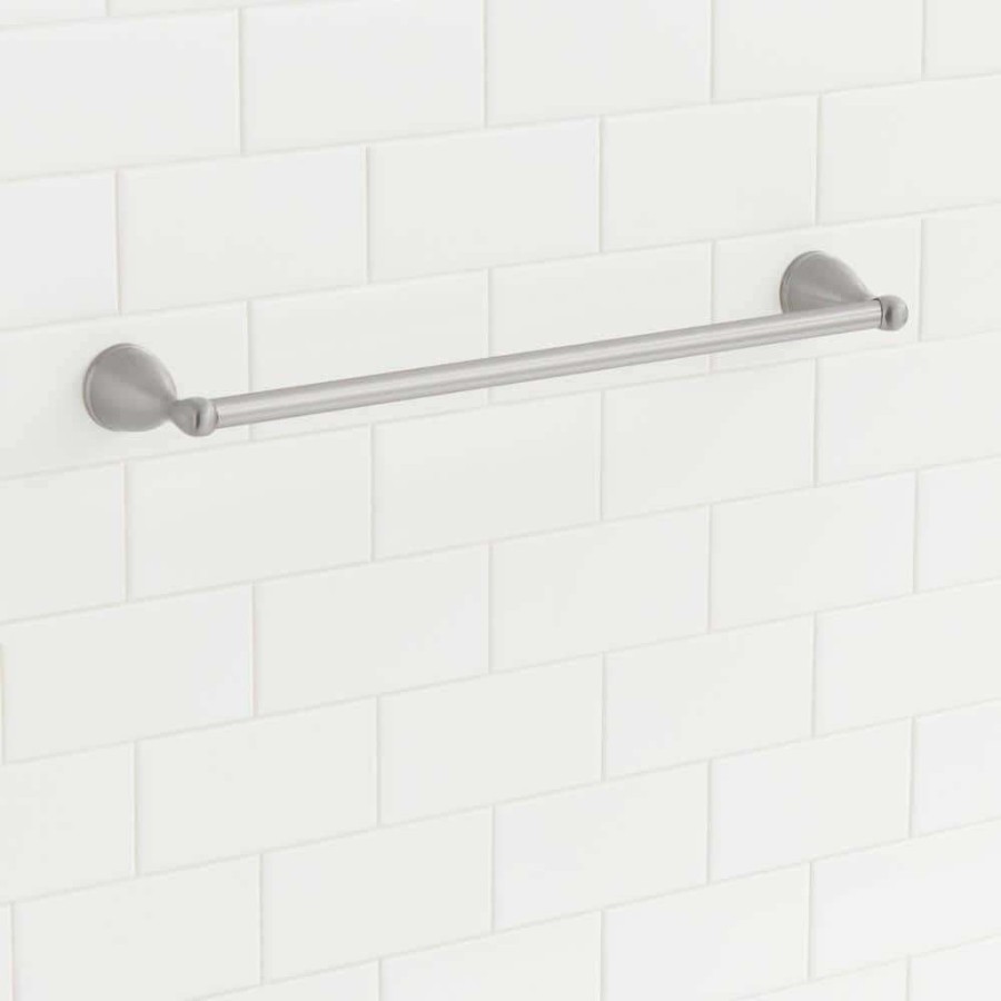 Bathroom Hardware * | Glacier Bay Builders 24 In. Spot Free Towel Bar In Brushed Nickel