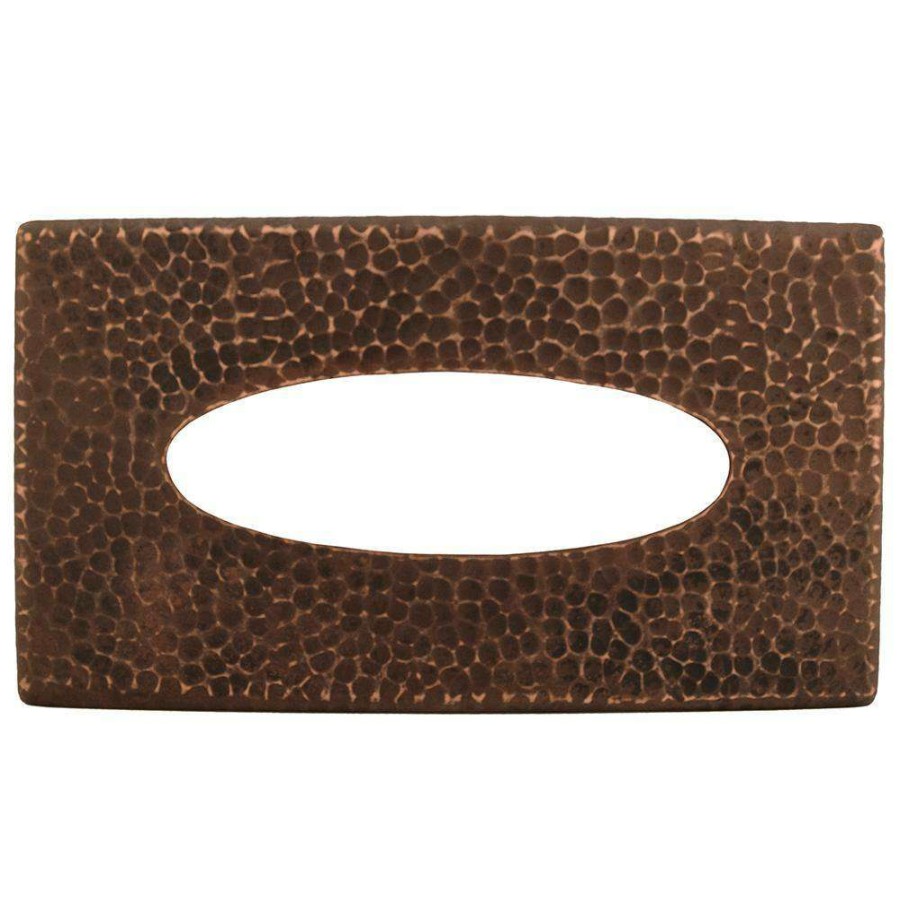 Bathroom Decor * | Premier Copper Products Large Hand Hammered Copper Tissue Box Cover In Oil Rubbed Bronze