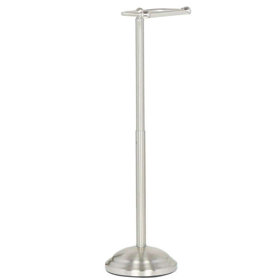 Bathroom Hardware * | Delta Greenwich Telescoping Pivoting Free-Standing Toilet Paper Holder In Spotshield Brushed Nickel