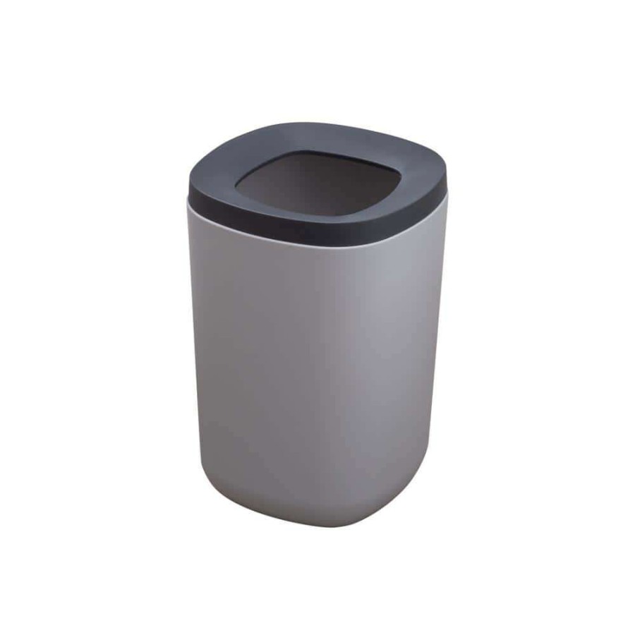 Bathroom Decor * | Bath Bliss Freestanding Wastebasket With Lid In Grey (2-Piece)