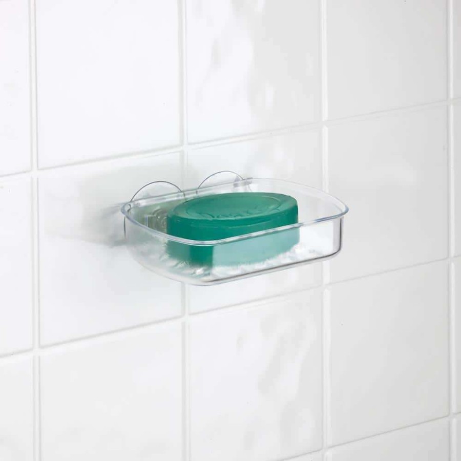 Bathroom Decor * | Bath Bliss Small Soap Dish With Suction In Clear