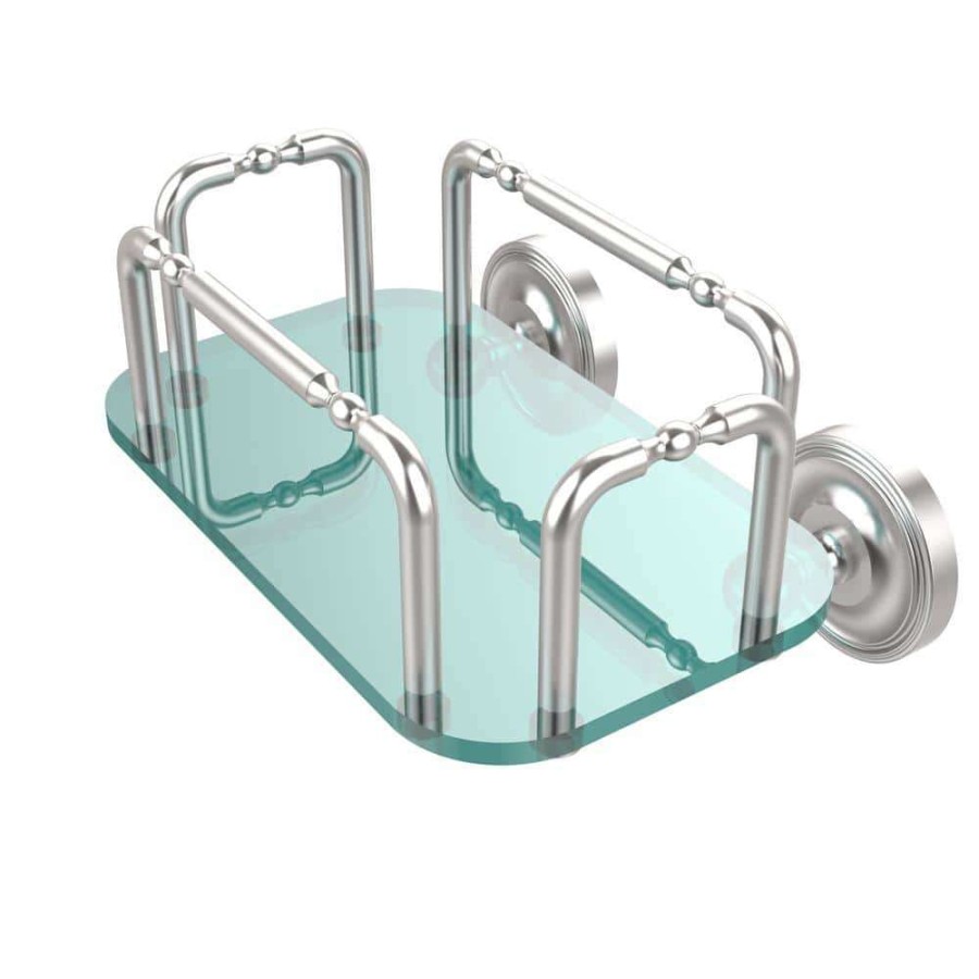 Bathroom Organizers * | Allied Brass Prestige Wall Mounted Guest Towel Holder In Satin Chrome