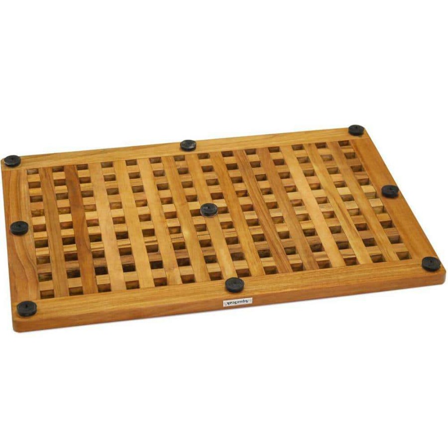 Bathtub Accessories * | Aquateak The Original Grate Teak Bath Shower Mat