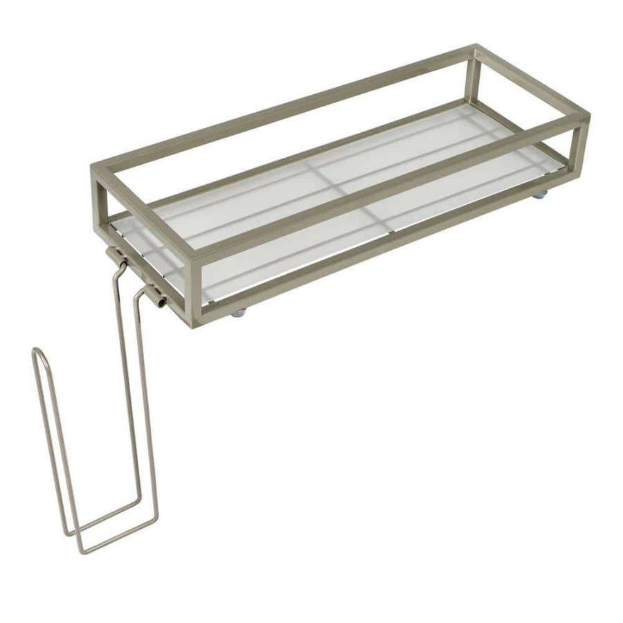 Bathroom Organizers * | Honey-Can-Do 6 In. W Space Saving Toilet Tank Storage Tray In Nickel