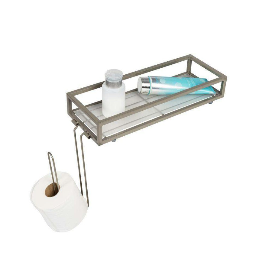 Bathroom Organizers * | Honey-Can-Do 6 In. W Space Saving Toilet Tank Storage Tray In Nickel