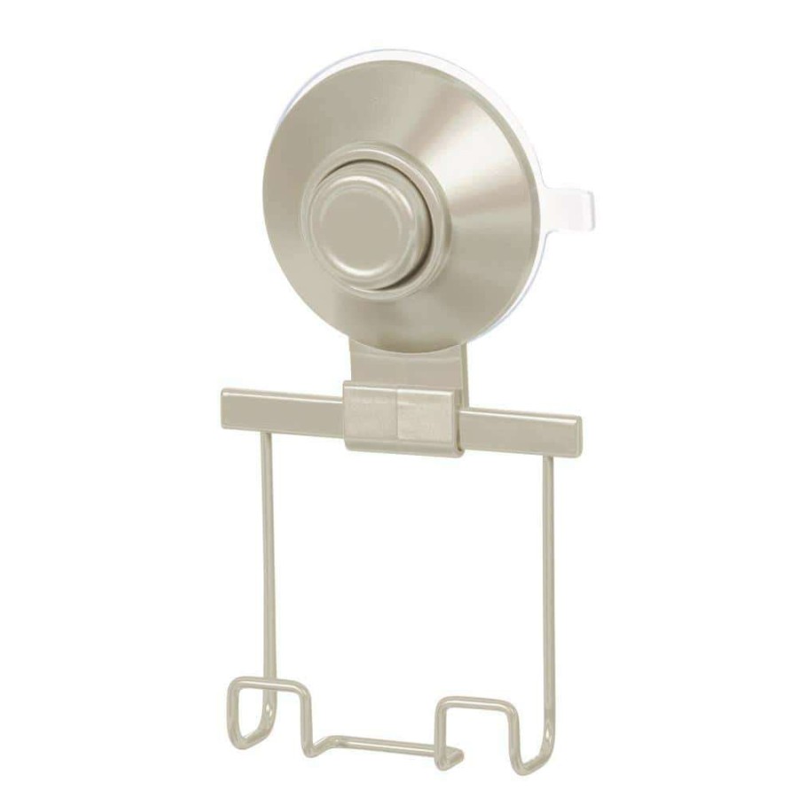 Bathroom Decor * | Idesign Everett Push Lock Suction Razor Holder In Satin