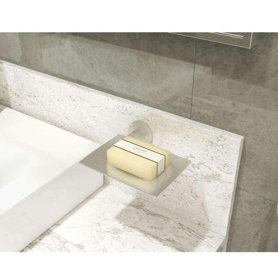 Bathroom Decor * | Symmons Dia Wall-Mounted Soap Dish With Drain Ports In Satin Nickel