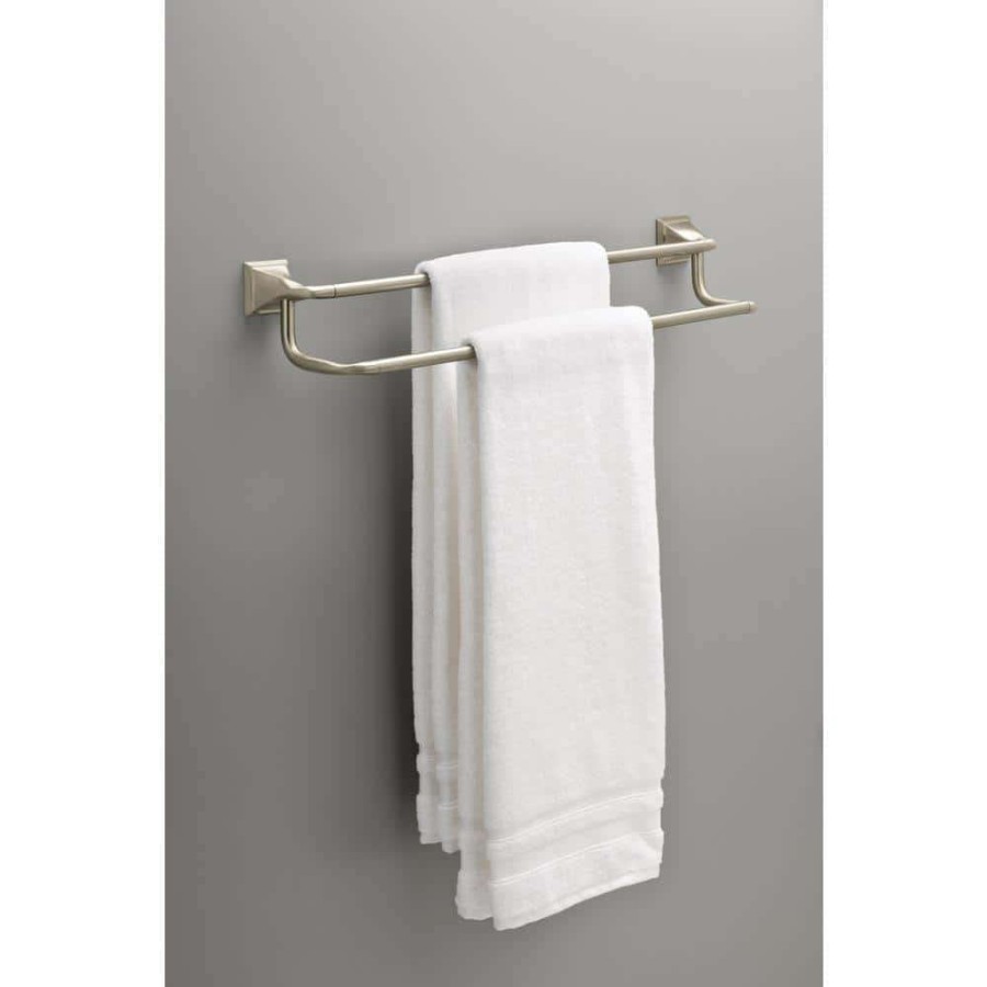 Bathroom Hardware * | Delta Everly 24 In. Double Towel Bar In Spotshield Brushed Nickel