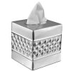 Bathroom Decor * | Monarch Abode Handcrafted Geometric Metal Tissue Box Cover In Nickel Chrome